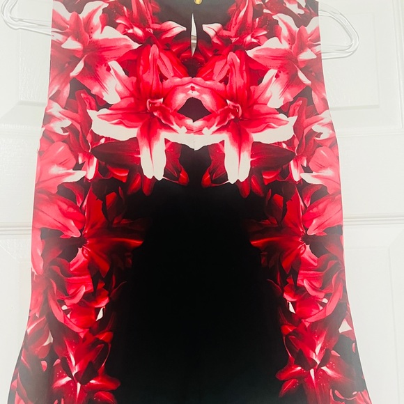 Calvin Klein Red and Black Floral Top - Picture 1 of 5